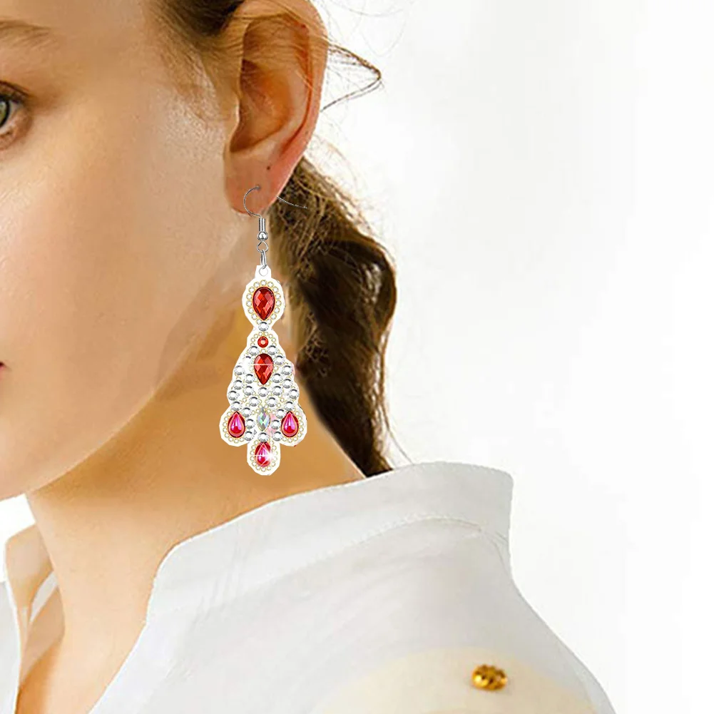 10 Pairs Double Sided Diamond Painting Earrings Gift for Women Girls 