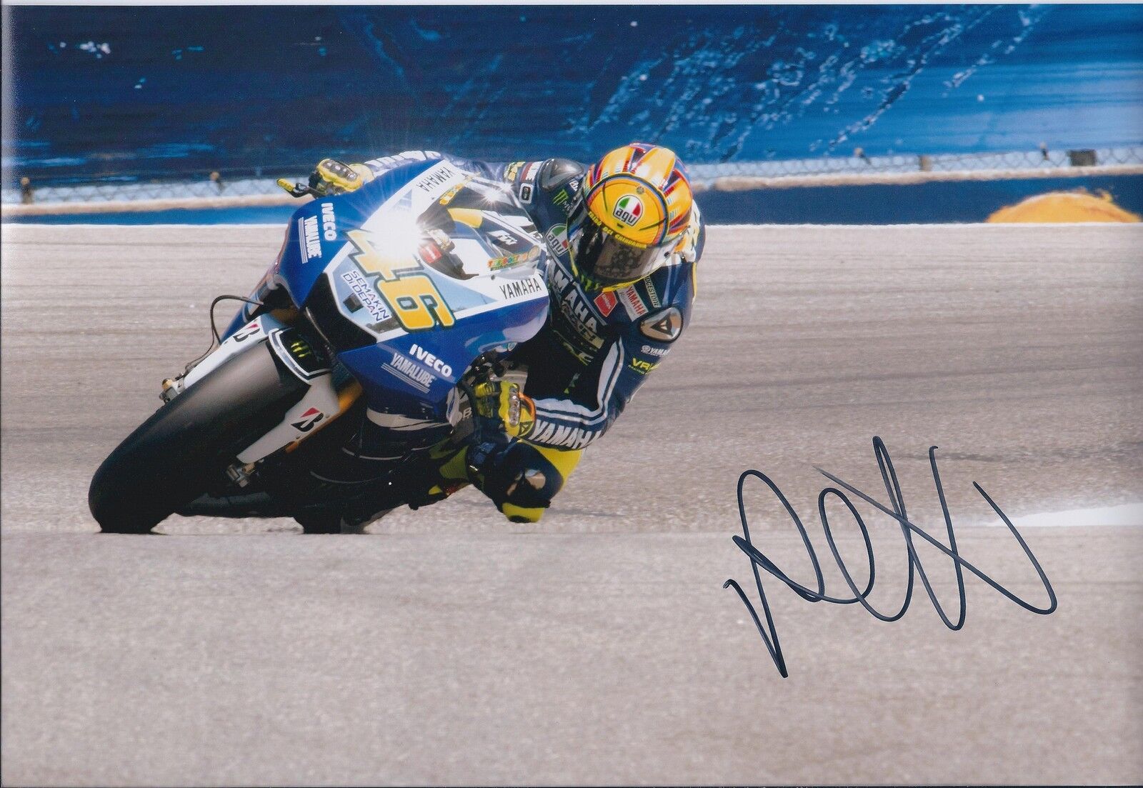 VALENTINO ROSSI Autograph SIGNED MotoGP YAMAHA 12x8 Photo Poster painting AFTAL COA THE DOCTOR