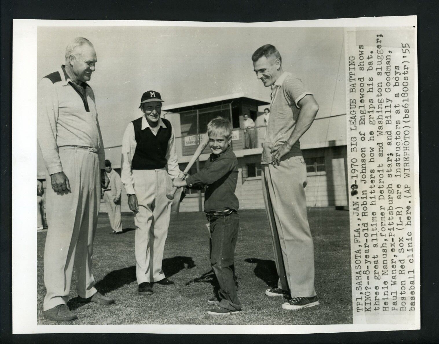 Paul Waner Heinie Manush Billy Goodman Robin Johnson 1955 Press Photo Poster painting Sarasota