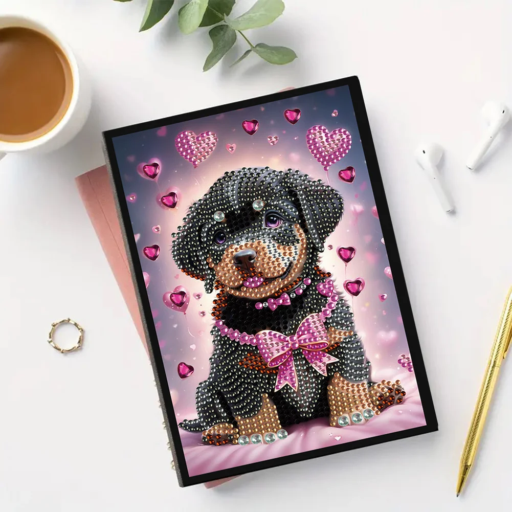Puppy Special Shaped A5 5D DIY Diamond Art Painting Notebook Kit for Friends