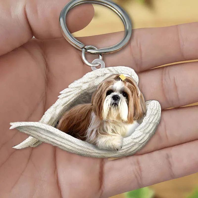 VigorDaily Sleeping Angel Acrylic Keychain Shih Tzu SA166