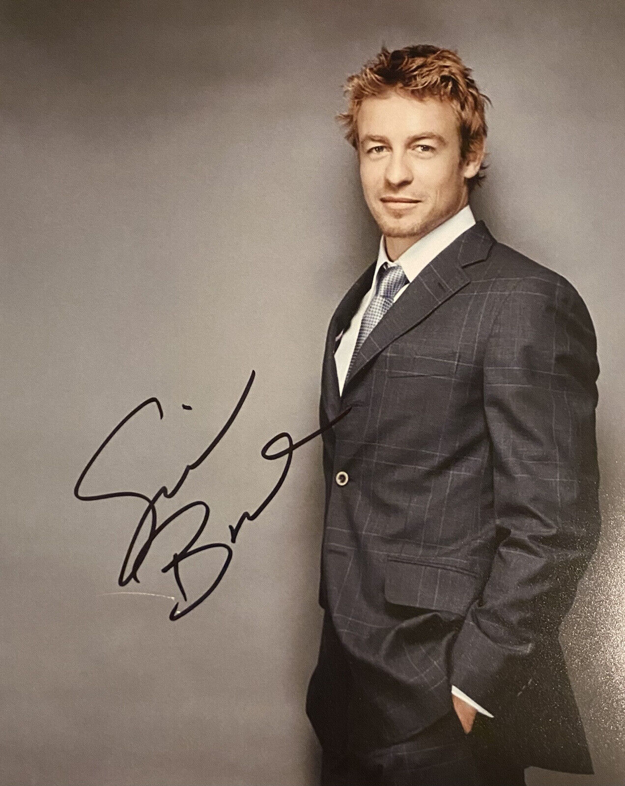 Simon Baker signed Autographed 8x10 Color Photo Poster painting Sexy Shirtless