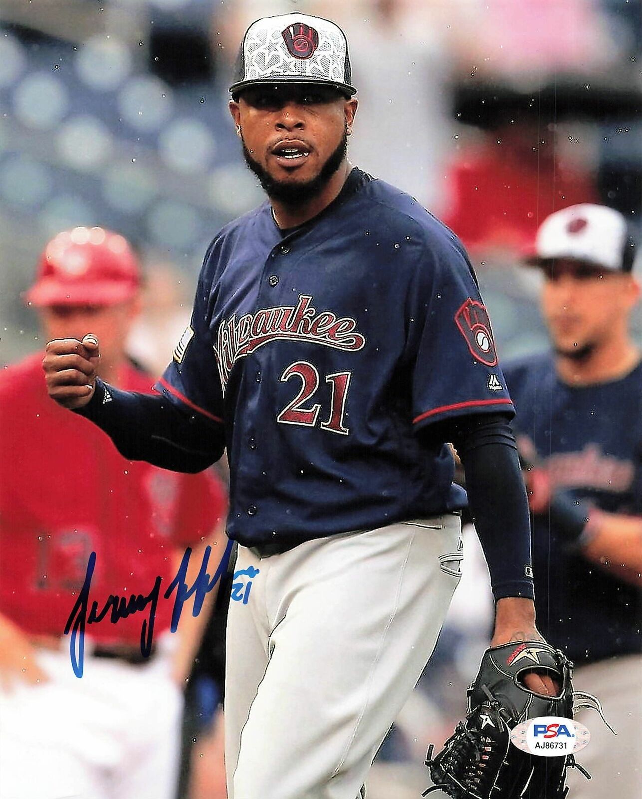 JEREMY JEFFRESS signed 8x10 Photo Poster painting PSA/DNA Milwaukee Brewers Autographed