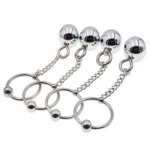 pornhint Pornhint Cockrings 925 SIlver Cockring Sex Toys For Male Chastity Trainer Device Heavy Pendent Glans Excersize Stretcher Extender Penis Ring - balls