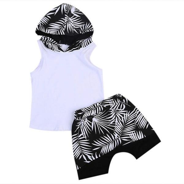 Summer Baby Boy Hoodie T-Shirt Tops Shorts Pants Outfit Outerwear Clothes