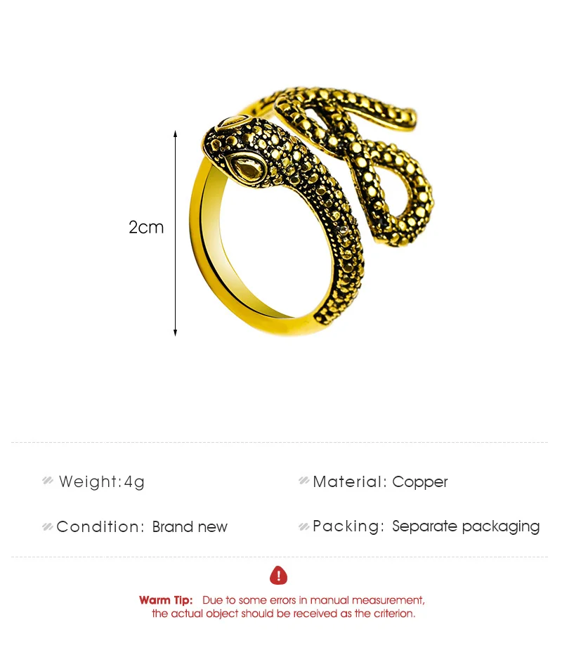 Snake Vintage Gold Plated Ring