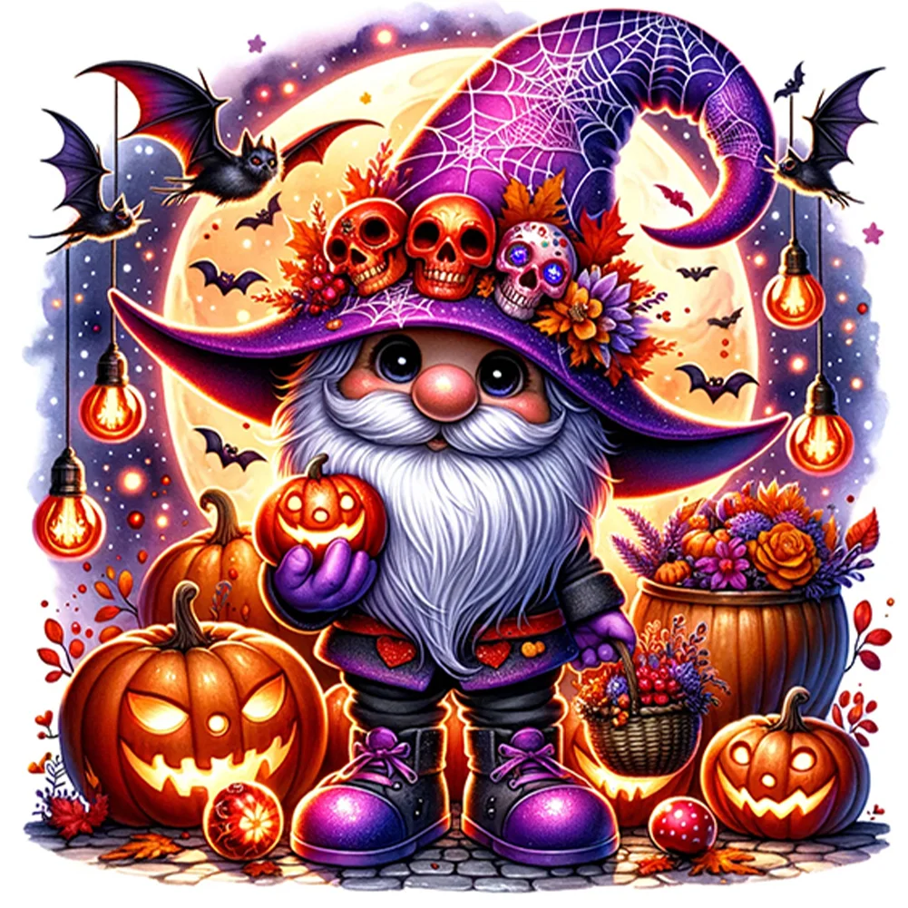 Partial AB Diamond Painting - Full Round Drill - Halloween Goblin(Canvas|45*45cm)
