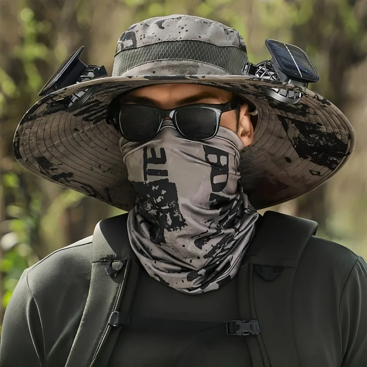 🌬️Hot selling in summer⛱️ - Rechargeable fisherman hat with fan sun hat