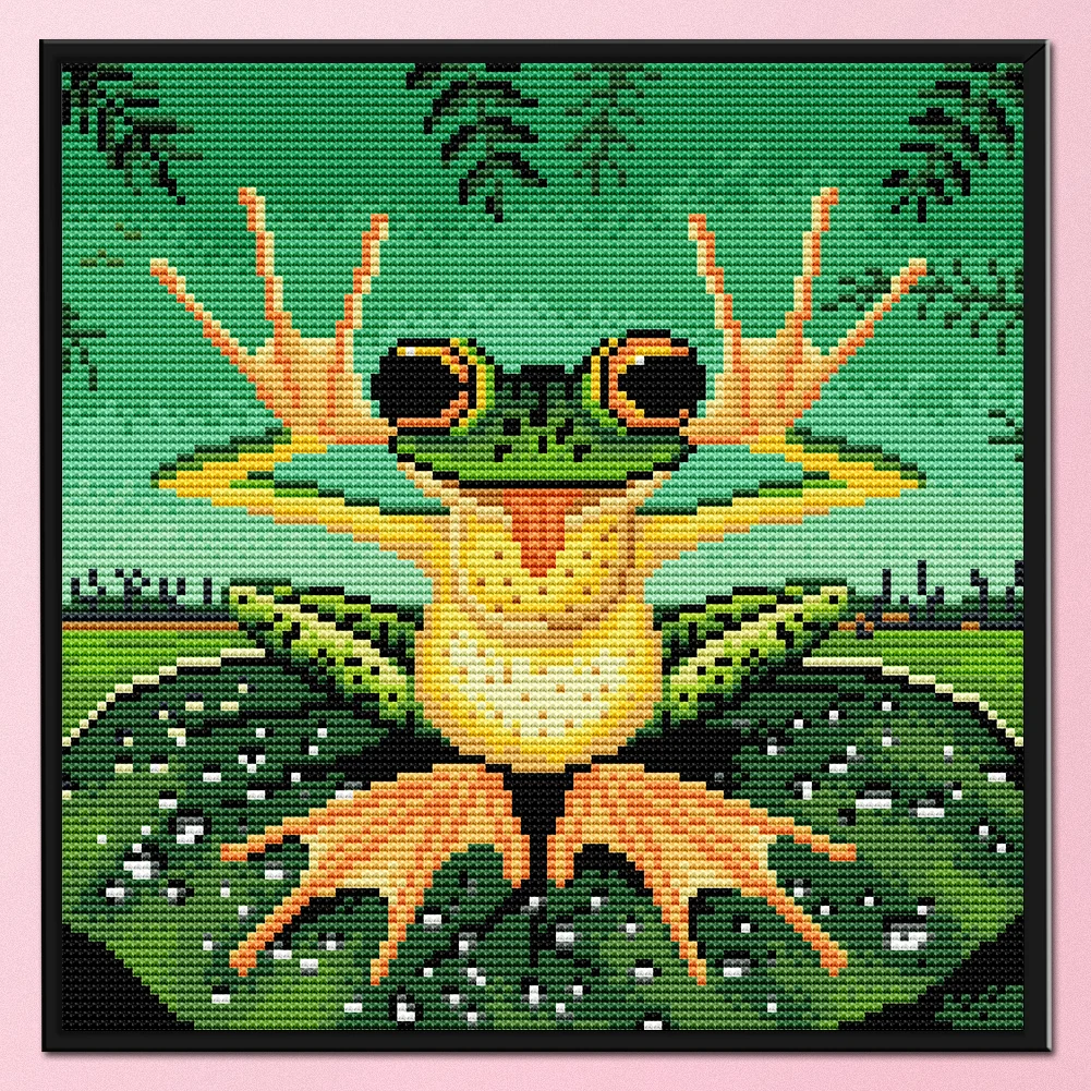 11CT Full Stamped Cross Stitch - Scenery House Countryside(Canvas|40*50CM) - Eco-Friendly Cotton Thread