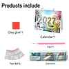 Diamond Art Painting 2027 Desk Calendar Non-Fading DIY Diamond Painting Calendar Ornament Multi Purpose DIY Resin Paintings Desks Kit for Office Home Interior Decoration (Flower)