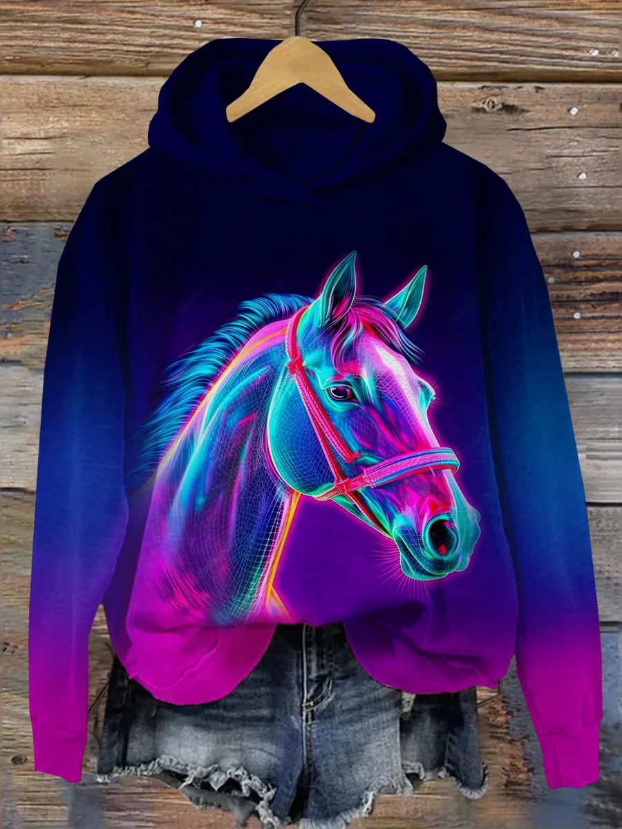 Art Horse Printed Sweatshirt