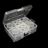 4Psc Pumpkin +8Pcs Round Bottles Diamond Painting Containers Multi Purpose Portable Plastic Case Box with Stickers & Compartments Arts Crafts Storage Bottle for Hardware Rhinestone (8PCS)
