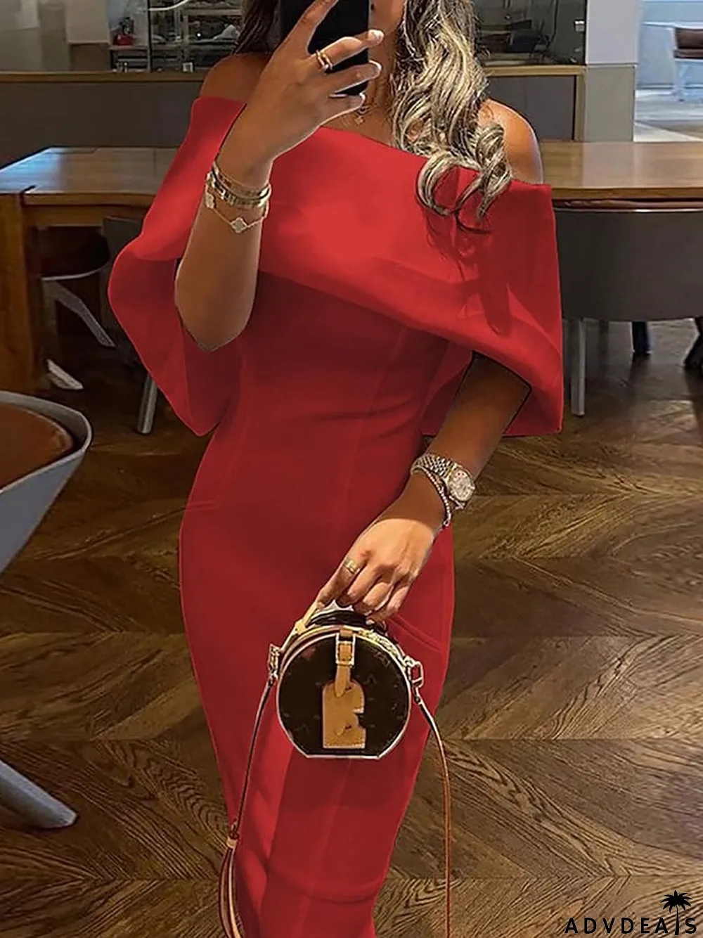 Women's Party Dress Cocktail Dress Wedding Guest Dress Midi Dress White flower Black flower Black Short Sleeve Pure Color Cold Shoulder Summer Spring Fall Off Shoulder Red Valentines Dress Party