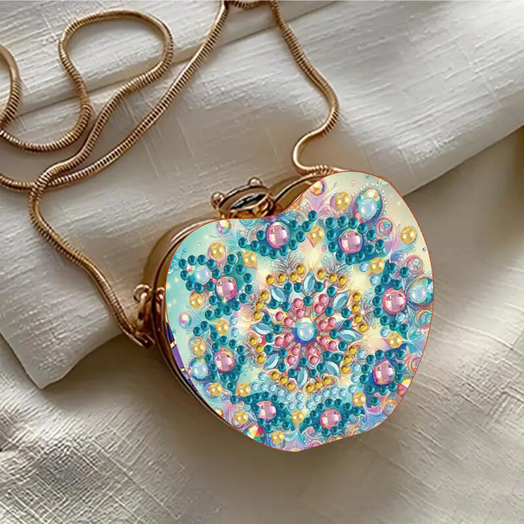 Mandala DIY Acrylic Love Art Diamond Painting Coin Purse with Chain for Women