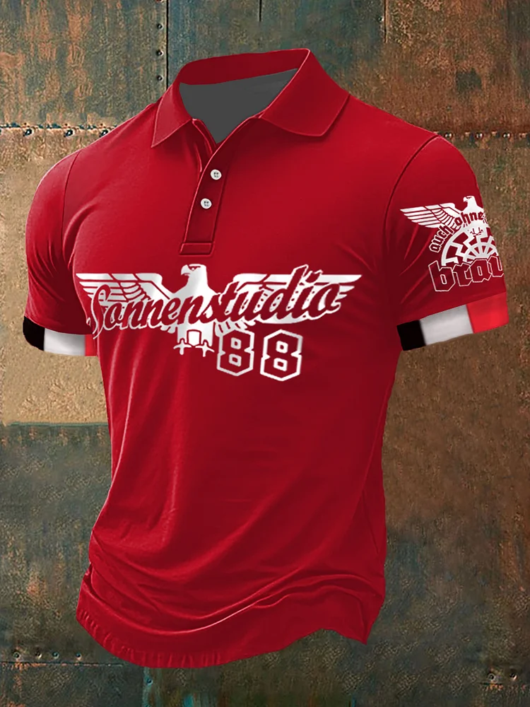 Männer Auch ohne Sonne Braun  Kurzarm Polo-Shirt