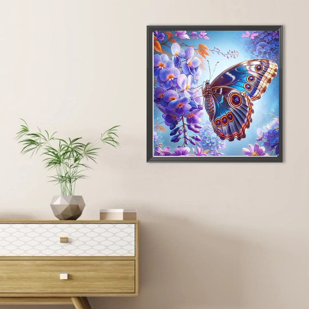 Diamond Painting - Full Round Drill - Butterfly(Canvas|30*30cm)