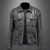 New Men's Lapel Leather Jacket