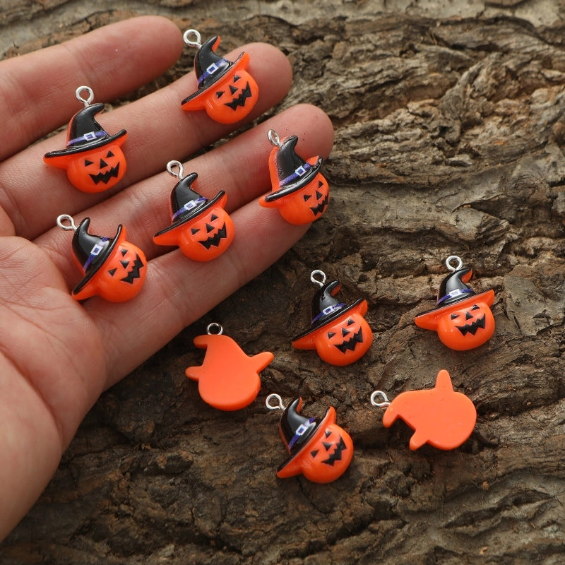 10 Pieces Resin Pumpkin Pendant Jewelry Accessories