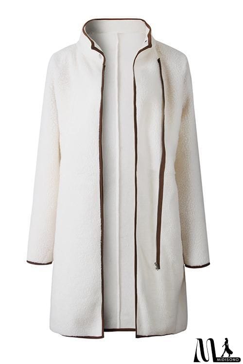 MidiSono - Zipper Fuzzy Long Coat
