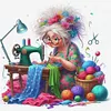 Sewing Old Lady-11CT Stamped Cross Stitch 40*40cm/15.75*15.75in tapestrymarket