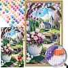 (US Only)Garden Partial AB Diamond Round Drill DIY Diamond Painting Kit Home Decor 45x75c