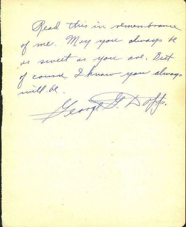 GEORGE G. DOPP (??) Autograph - CHICAGO STAGE & OPERA - 1935 - #17