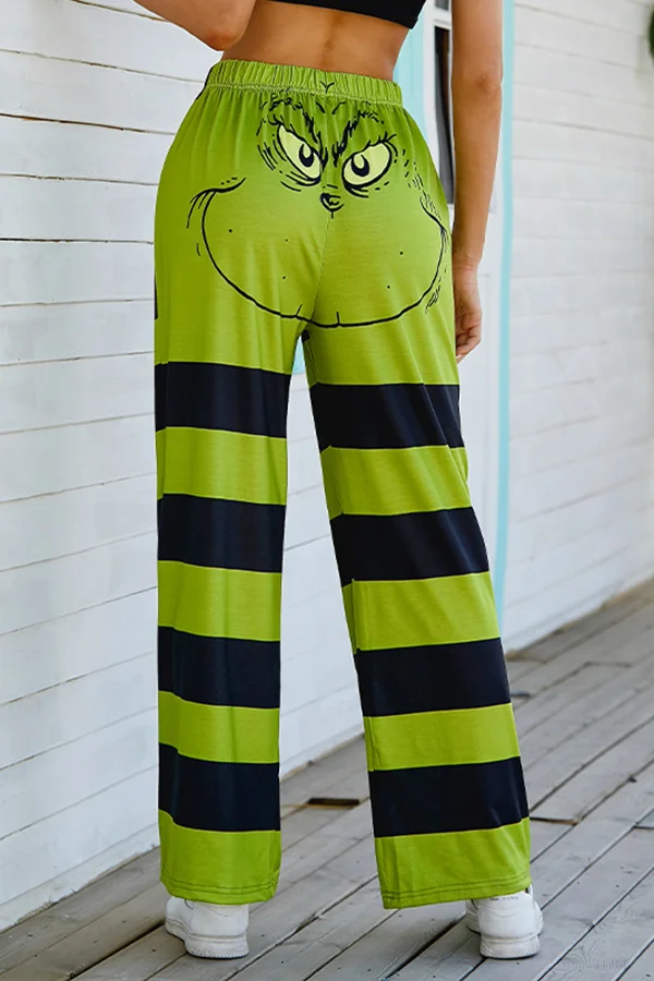 Christmas Grinch Striped Pants