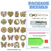 20pcs Sunflower DIY Diamond Painting Keychain Kit Single Side Rhinestone