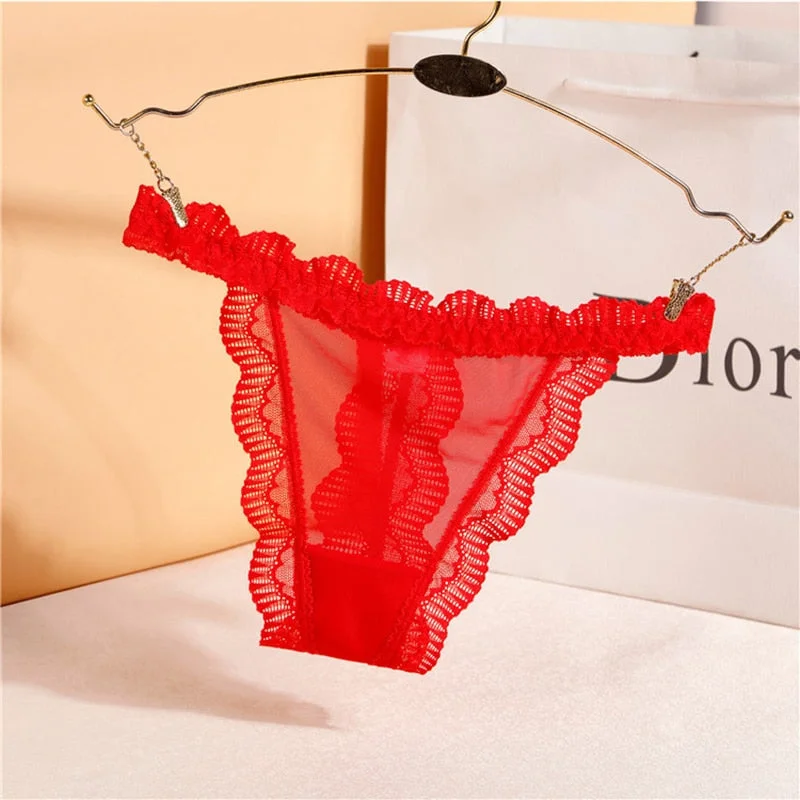 Women's Thong  Sexy Lace Panties Women Solid Briefs Seamless Transparent G-String Low Waist Sexy Mesh Underpants Female Lingerie