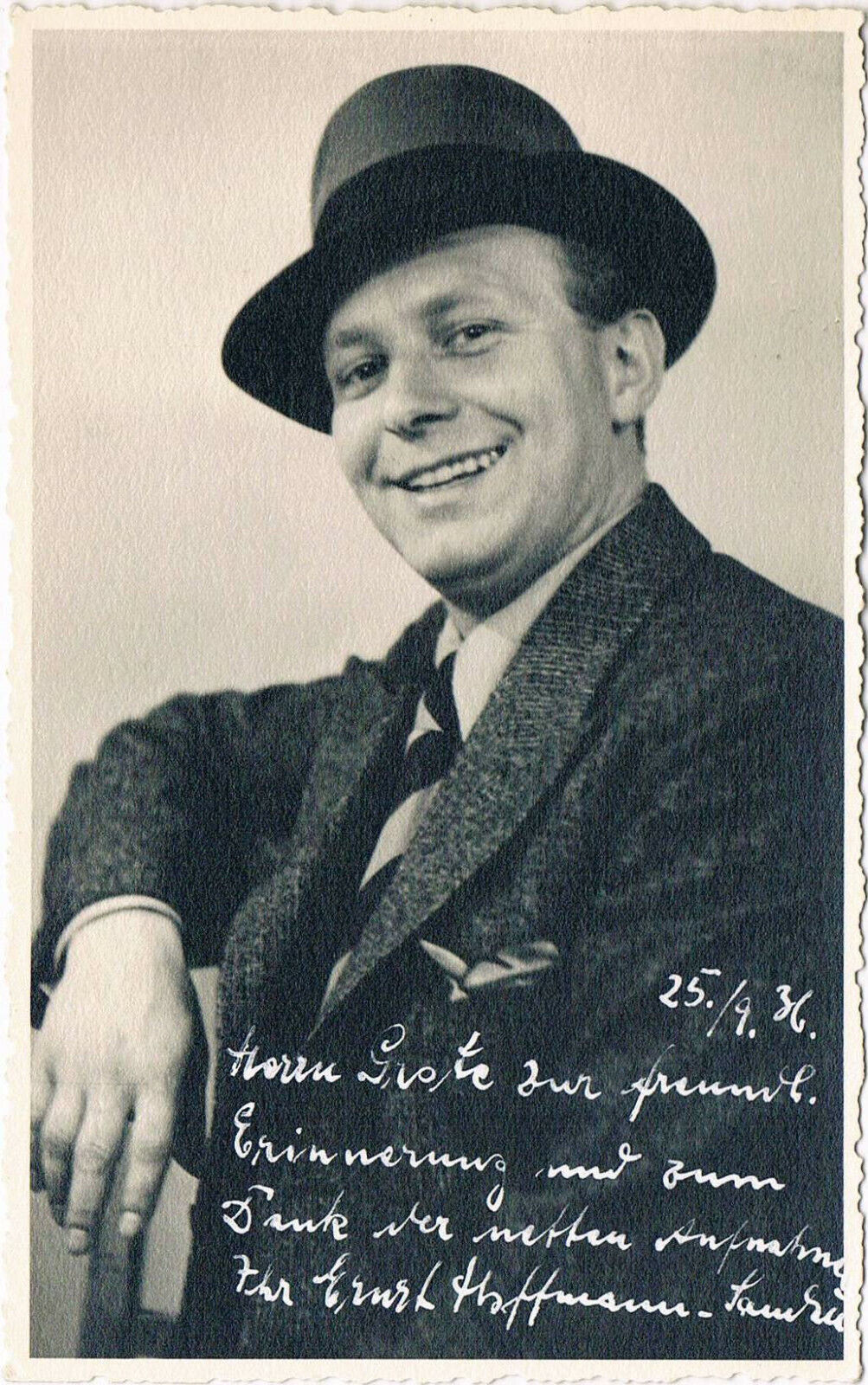 Ernst Hoffmann-Sandau autograph signed postcard Photo Poster painting 3.5x5.5