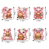 6Pcs Diamond Painting Acrylic Hamburger Pig Fridge Magnet for Adults
