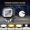 40W Motorcycle LED Spotlight 12-80V Driving Fog Lamp White Yellow DRL Headlight