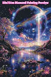 Luxury AB Velvet Diamond Painting Kit - Planet Landscape