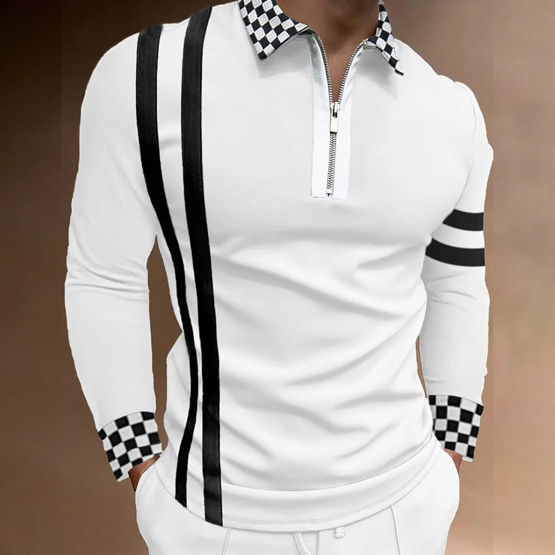 Men's Lapel Printed Fashion Gentleman POLO Shirt