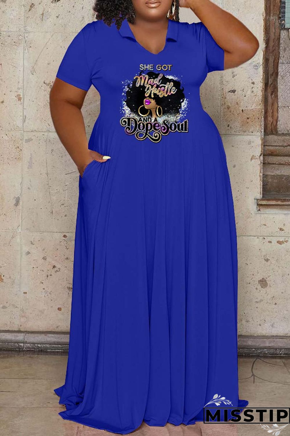 Pink Casual Print Basic O Neck Short Sleeve Dress Plus Size Dresses