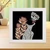 Golden Leaf Lady Special Shape Partial Drill Dimond Art Paintings with Plastic Frame 17x17cm

