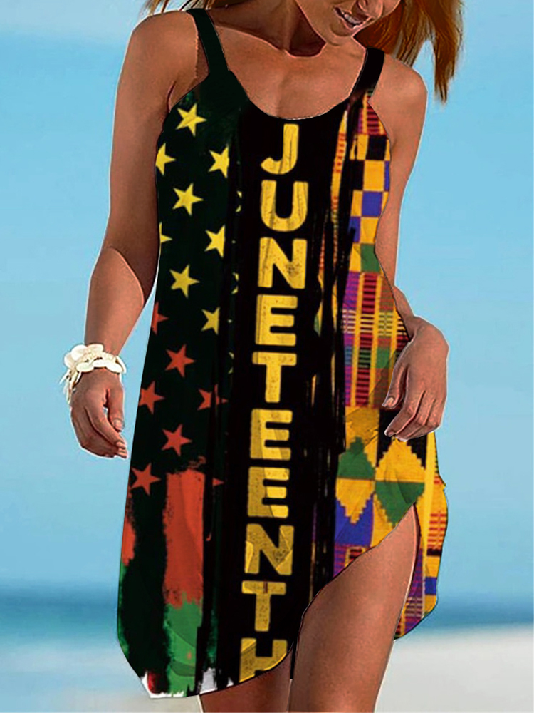 wearshes Juneteenth Celebrating 1865 Sleeveless Mini Dress