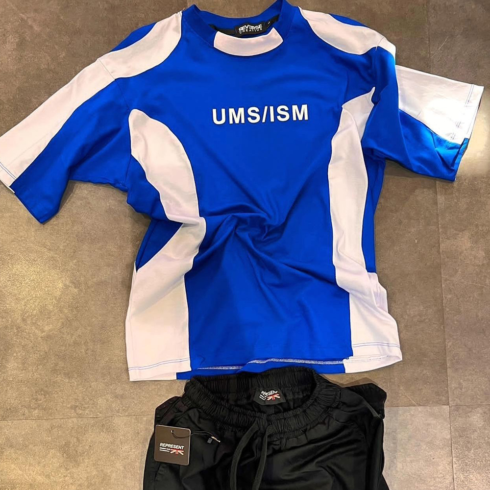 Men's Letter Print Contrast Color Casual T-Shirt