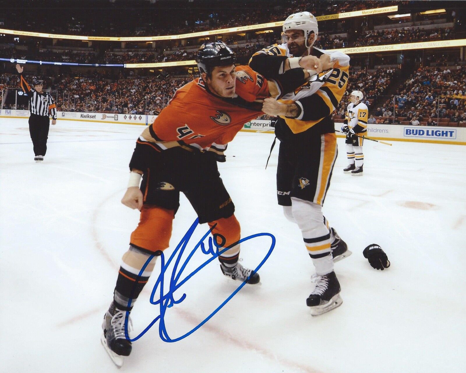 Jared Boll Signed 8×10 Fight Photo Poster painting Anaheim Ducks Autographed COA