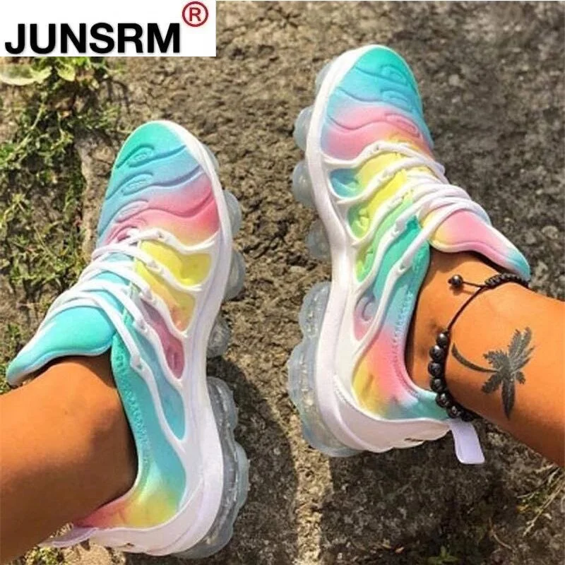 2021 Women Sneakers Summer Outdoor Sports Shoes Multicolor Leisure Comfortable Lace Up Plus Size Zapatos De Mujer Casual Shoes