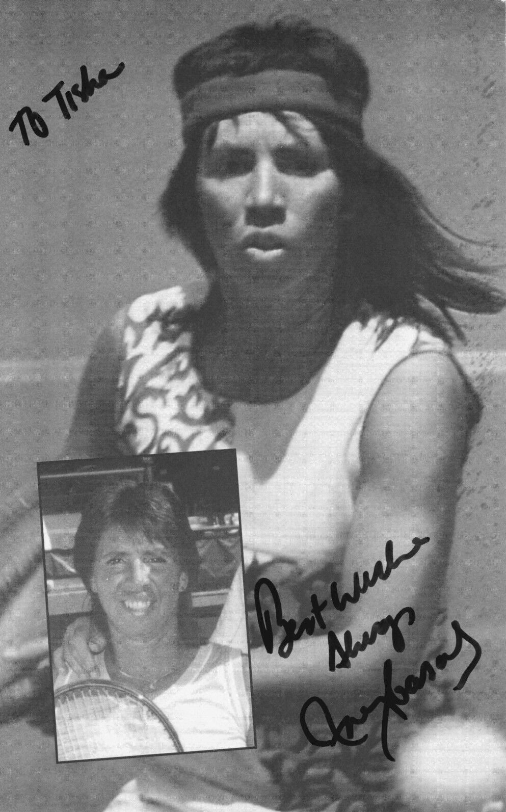 ROSIE CASALS hand-signed YOUNG B/W TENNIS CLOSEUP authentic w/ UACC RD COA