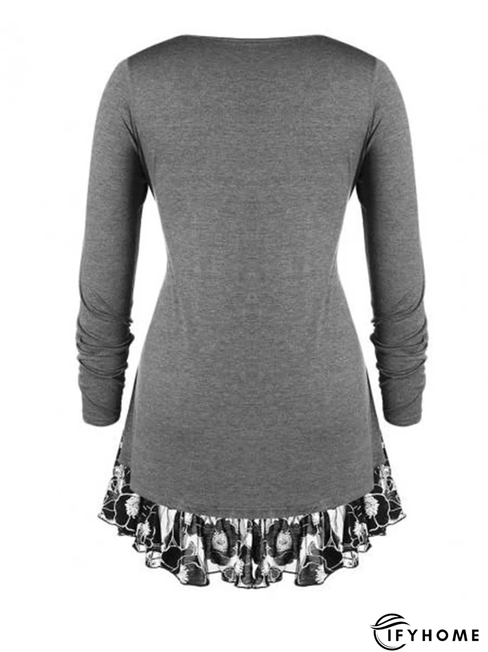 Crew Neck Long Sleeve Casual Printed T-shirt | IFYHOME