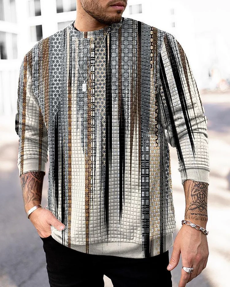 Men's Casual Printed Long Sleeve Hoodies