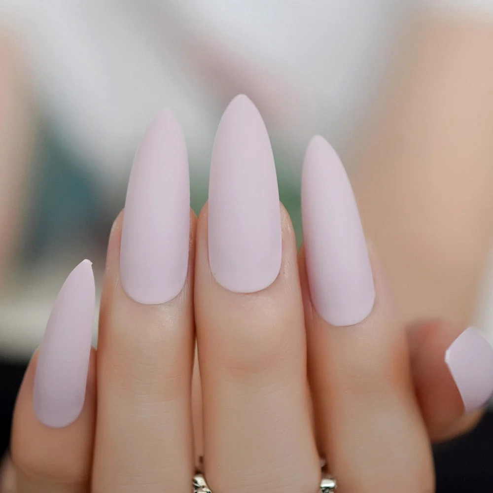 Extra long Stiletto Grey Marble Fake Nails Stone Pattern Pointed Dark Shiny Long Press On False Nails for Finger 24 Count-Nail Inspo