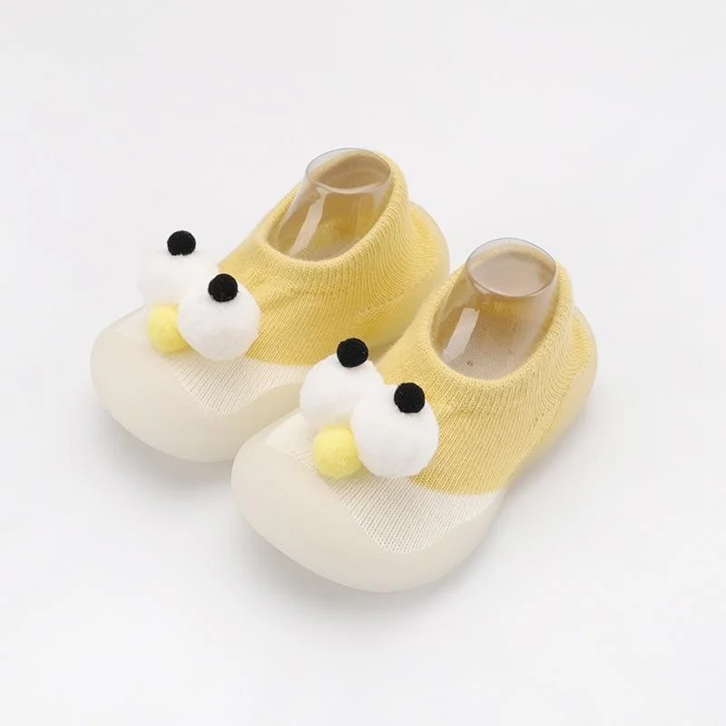 Baby Boys Girls Sock Shoes Autumn Non-slip Floor Socks Kids Soft Rubber Sole Toddler Shoes Socks Baby Socks with Rubber Soles