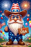 Luxury AB Velvet Diamond Painting Kit - Patriotic Gnome