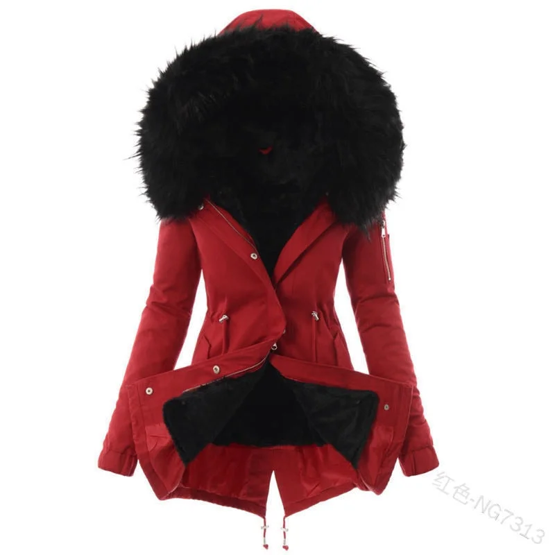 Autumn and winter new products cotton hooded slim warm zipper jacket women