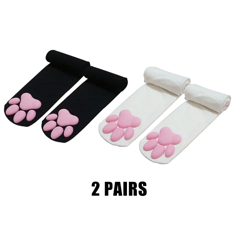 Billionm 3D Kitten Claw Stocking Lolita Soft Cotton Pawpads Anime Cosplay Girl Gift Thigh High Sexy Cute Solid Pink Paws Pad Kawaii Socks