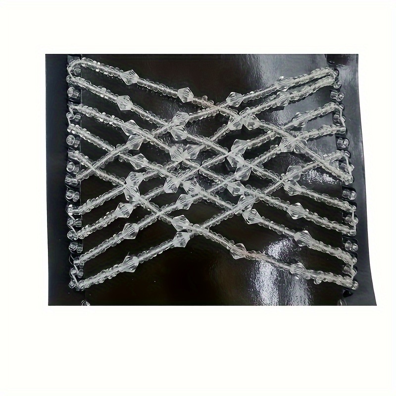 1pc Magic Hair Comb Vintage Bead Stretchy Magic Clip Comb Crystal Stretch Faux Pearls Decor Hair Accessories Hair Jewelry Hair Styling Decoration