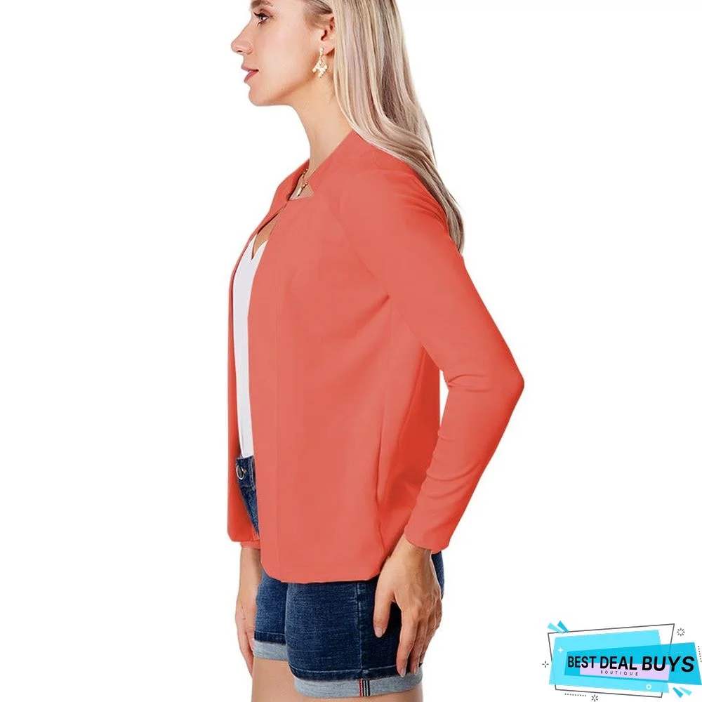 Solid Color Slim Suit All-Around Suit Jacket